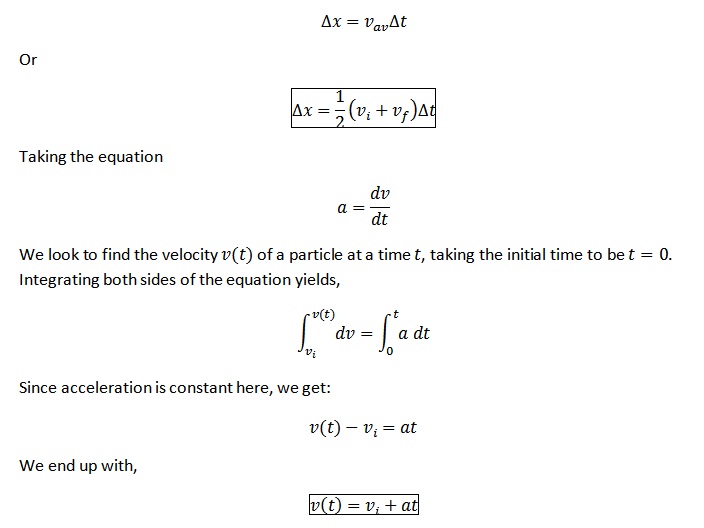Kinematic Equation For Time Talkchannels Deriving Kinematic Equations Talkchannels