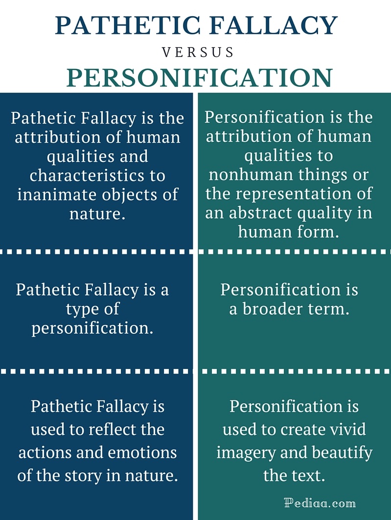 Difference Between Pathetic Fallacy And Personification 