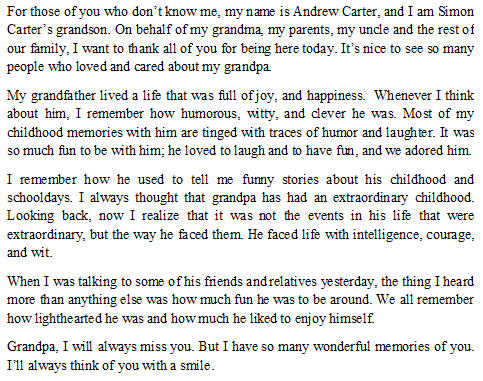 Eulogy for Dad