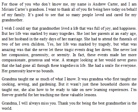 This Grandson’s Eulogy for His Grandmother Will Touch Your Heart and Make You Long for Yours
