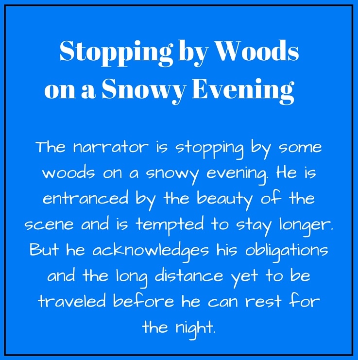 stopping by woods on a snowy evening summary of poem