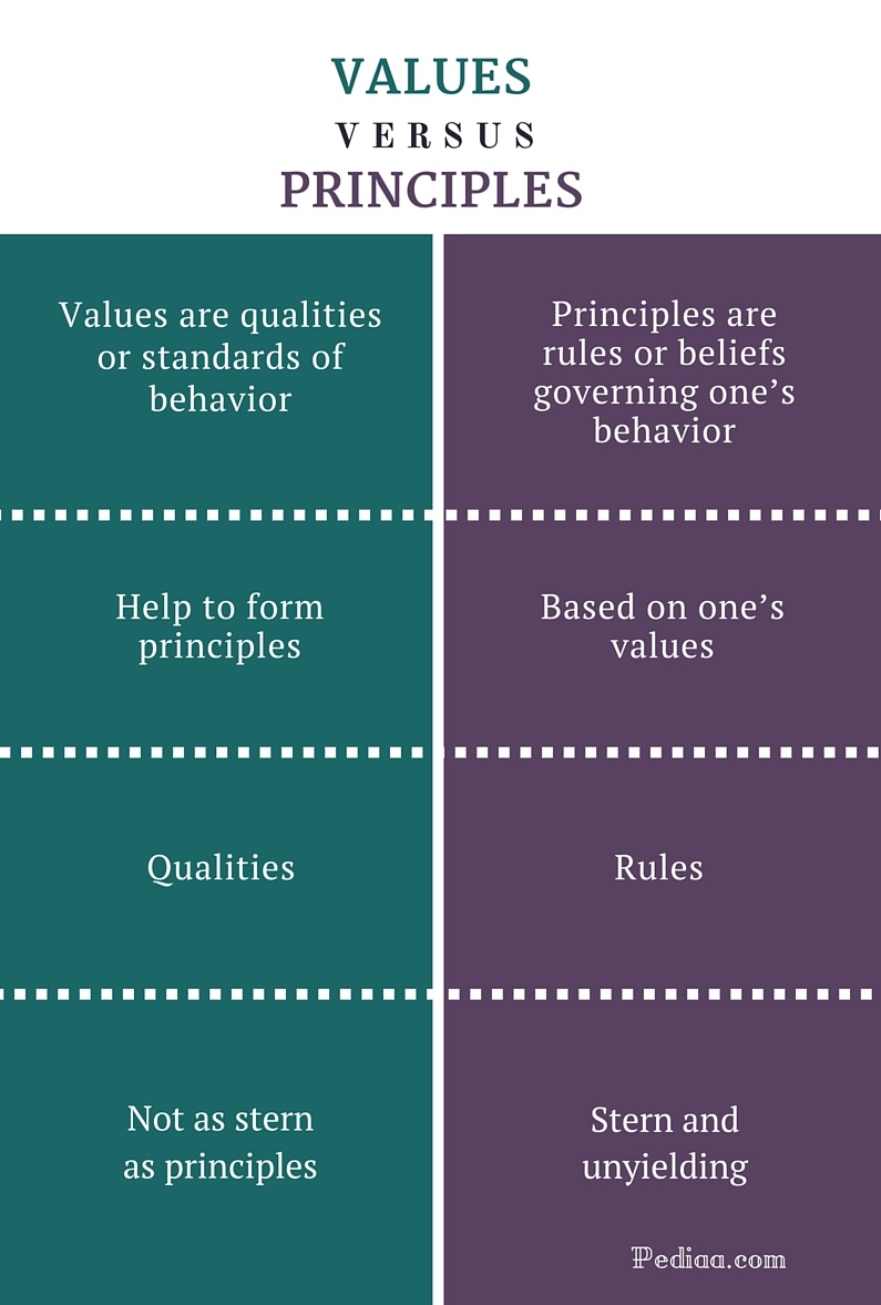 Difference Between Values And Principles Definition Interrelation Differences