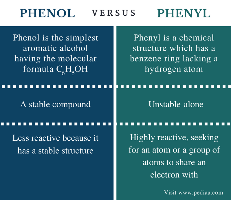 Difference Between Phenol and Phenyl Definition, Structure, Properties