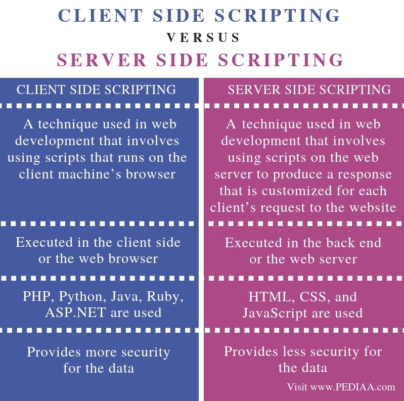 Difference Between Client Side Scripting And Server Side Scripting ...