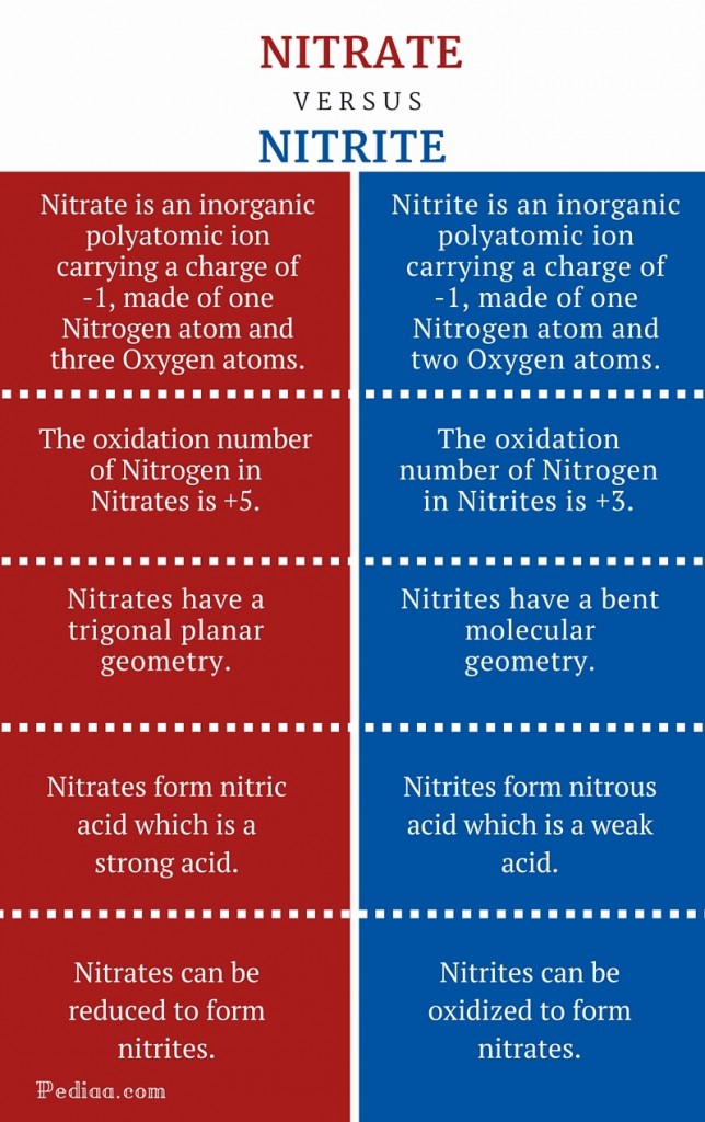 Difference Between Nitrate And Nitrite 4949