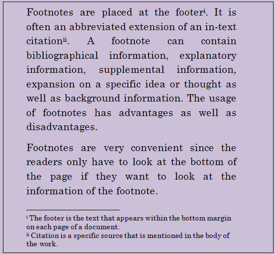 footnote endnote