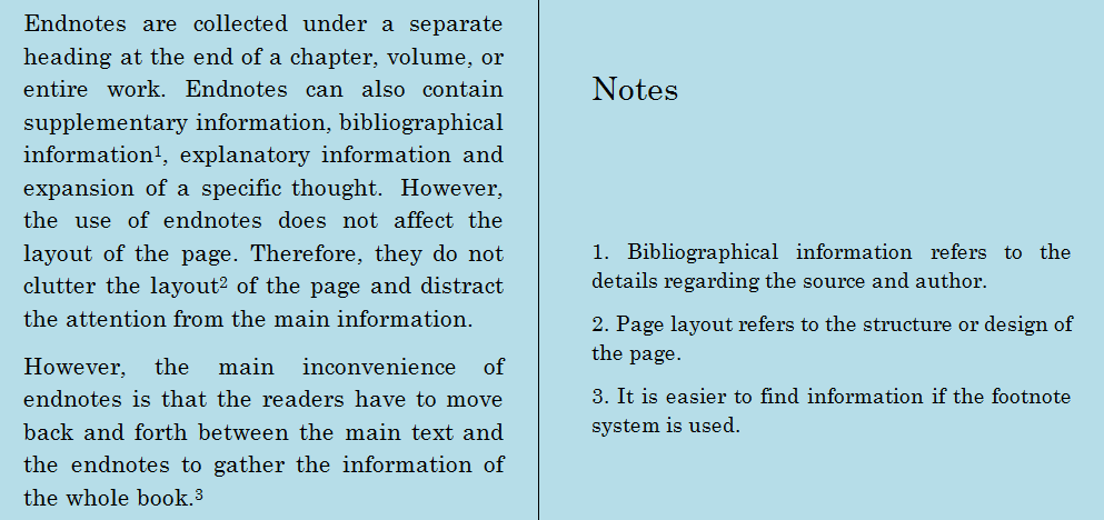 libreoffice difference between footnote and endnote