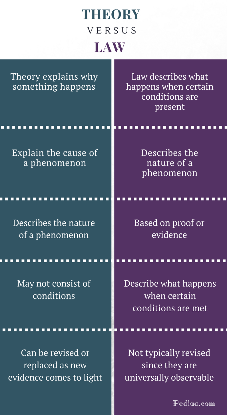difference between hypothesis theory and law worksheet