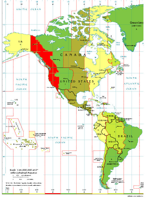 Difference Between PST and EST Offset Time, Regions under PST and EST