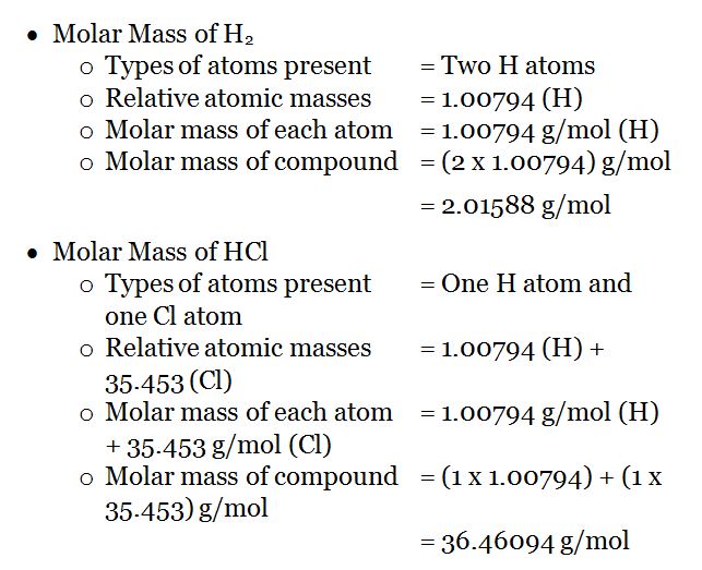 molar mass on period table