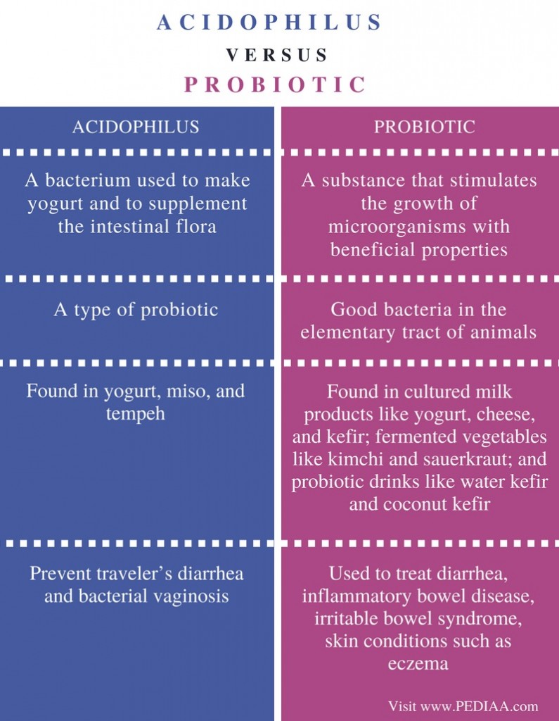 Difference Between Acidophilus and Probiotic