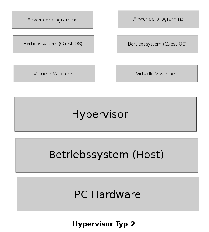 huvudskillnad - typ 1 vs typ 2 Hypervisor