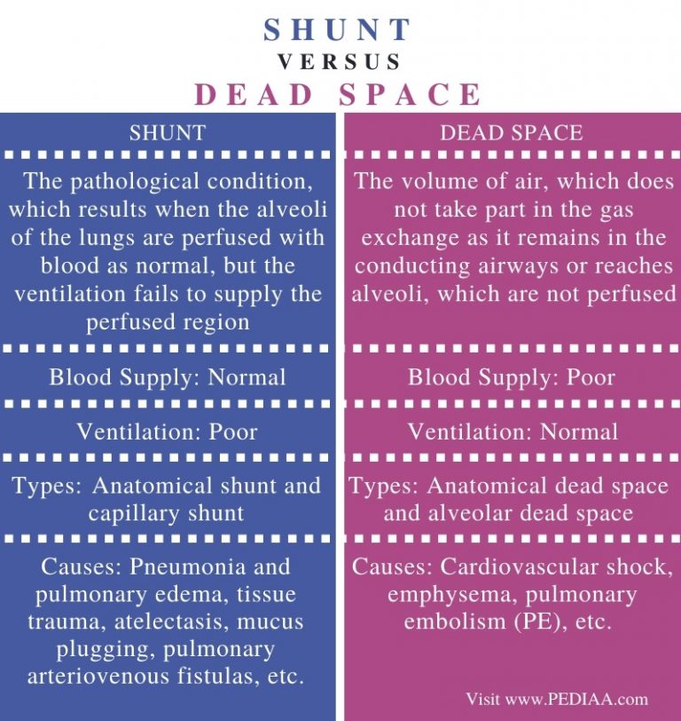 shunt vs dead space examples