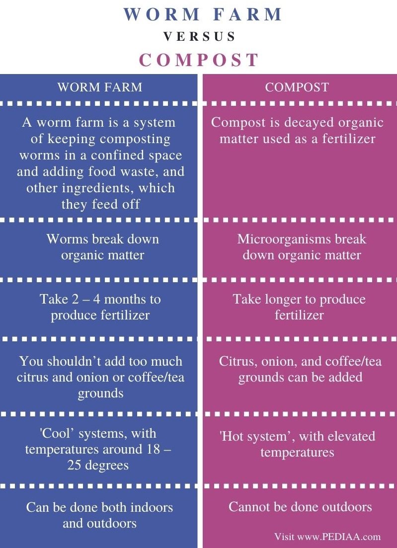 What is the Difference Between Worm Farm and Compost