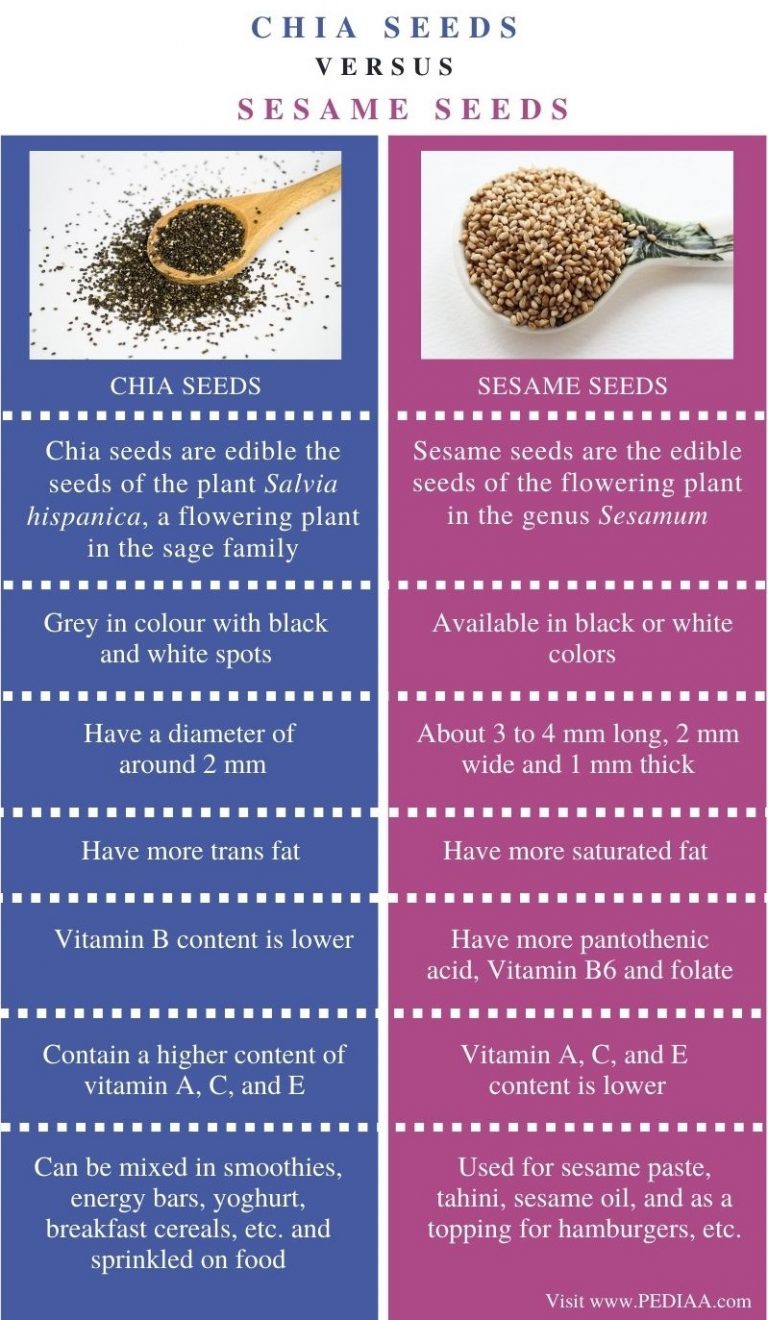 What is the Difference Between Chia Seeds and Sesame Seeds