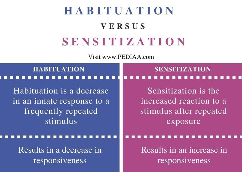 Difference Between Habituation and Sensitization - Comparison Summary
