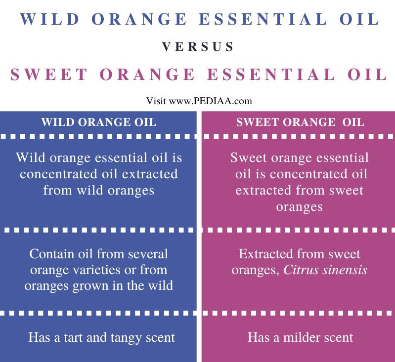 Difference Between Wild Orange and Sweet Orange Essential Oil - Comparison Summary