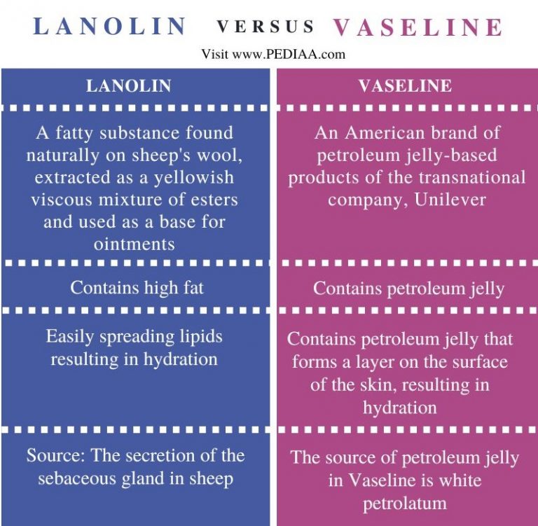 What is the Difference Between Lanolin and Vaseline