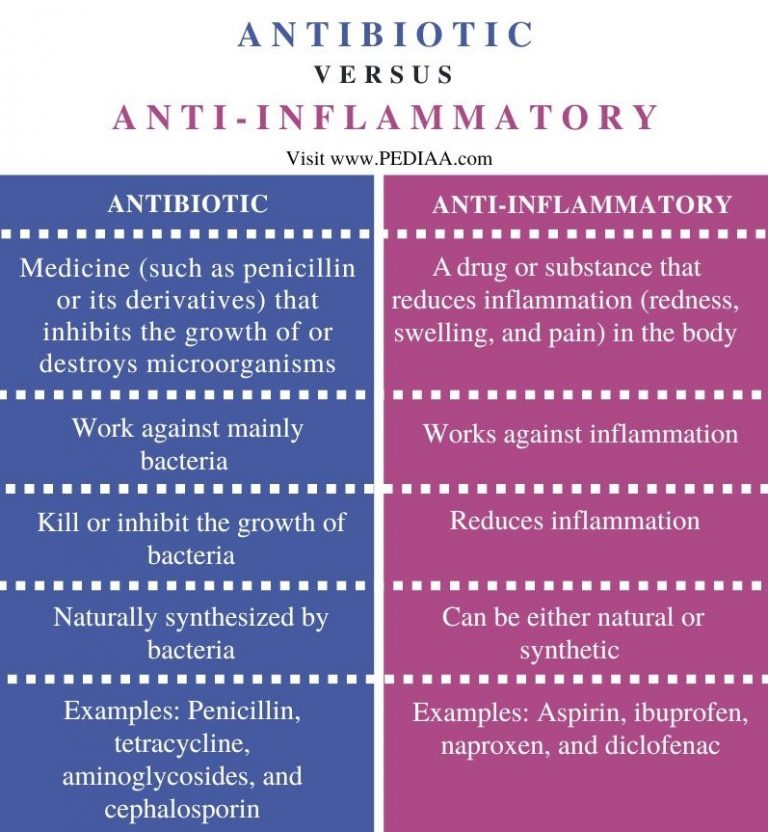 What is the Difference Between Antibiotic and Antiinflammatory