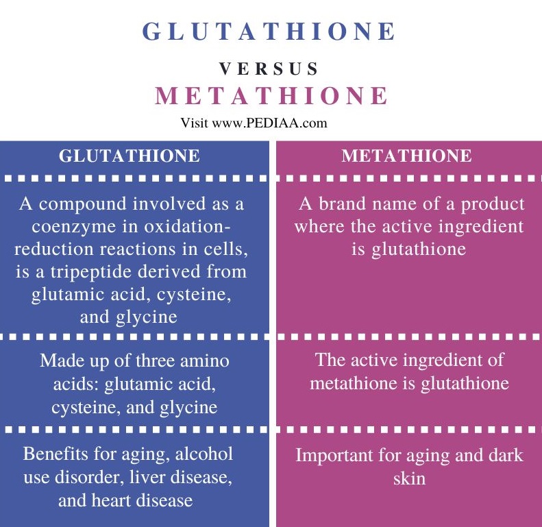 Glutathione vs Metathione - Comparison Summary