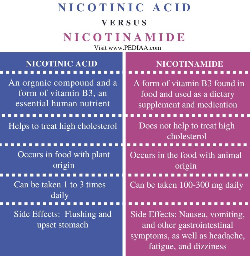 Nicotinic Acid vs Nicotinamide - Comparison Summary