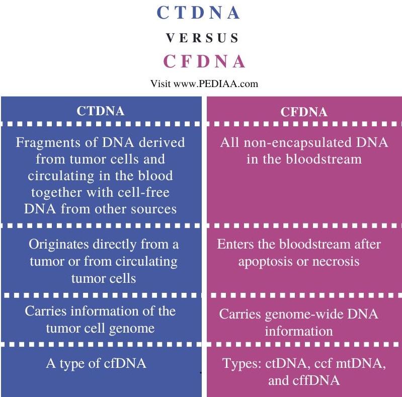 ctDNA vs cfDNA - Comparison Summary
