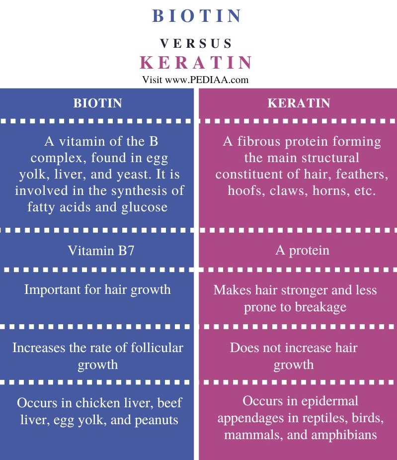 What Is The Difference Between Biotin And Keratin - Pediaa.Com